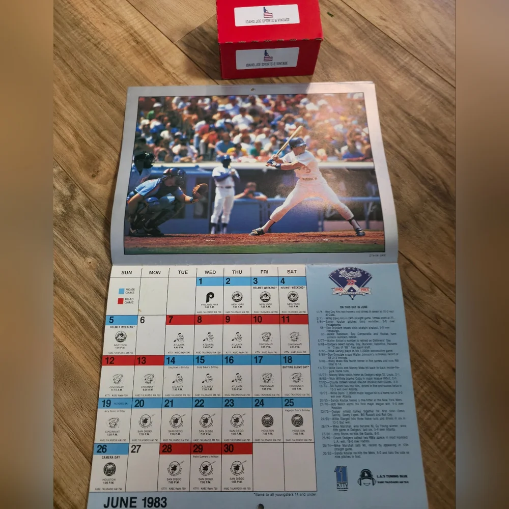Vintage 1983-84 LA Dodgers Team Issued Player Schedule MLB Calendar Fernando